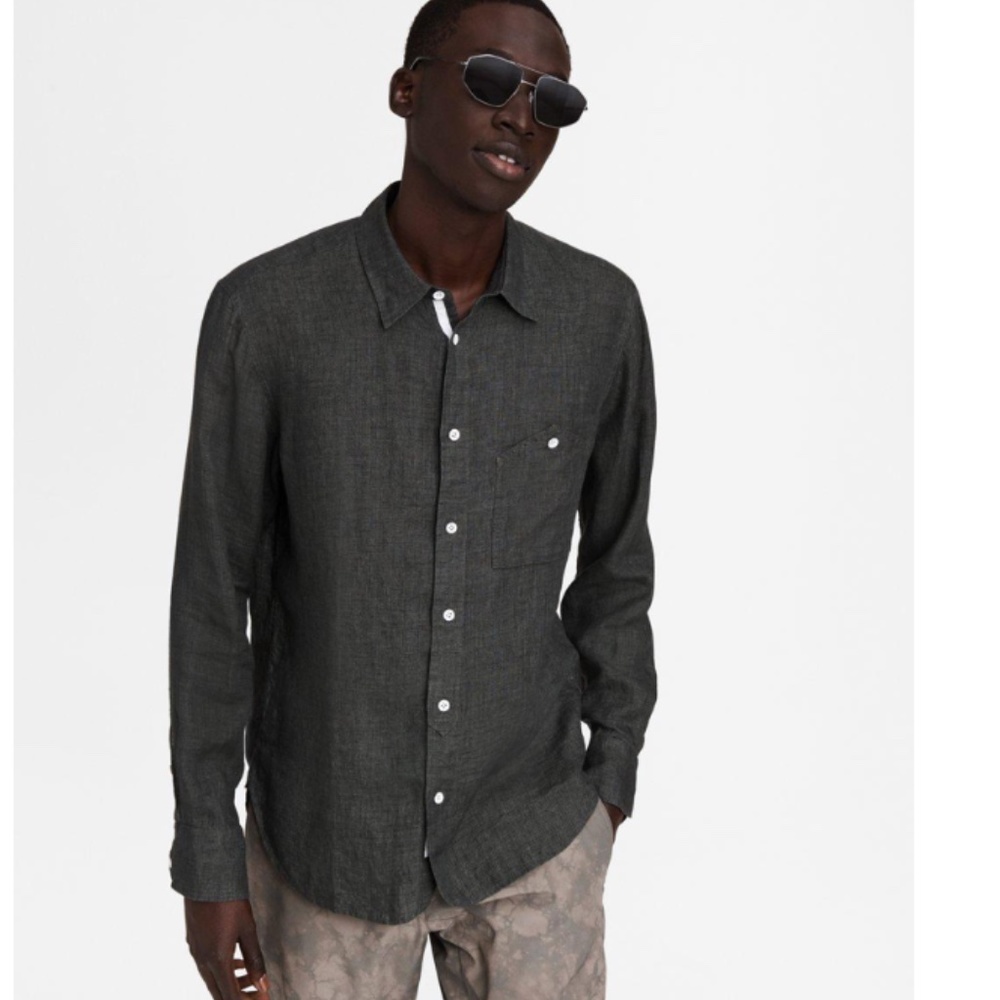 NEVER WORN Rag & Bone Fit 2 Levine - Slim Fit Linen Delave - Dark Gray